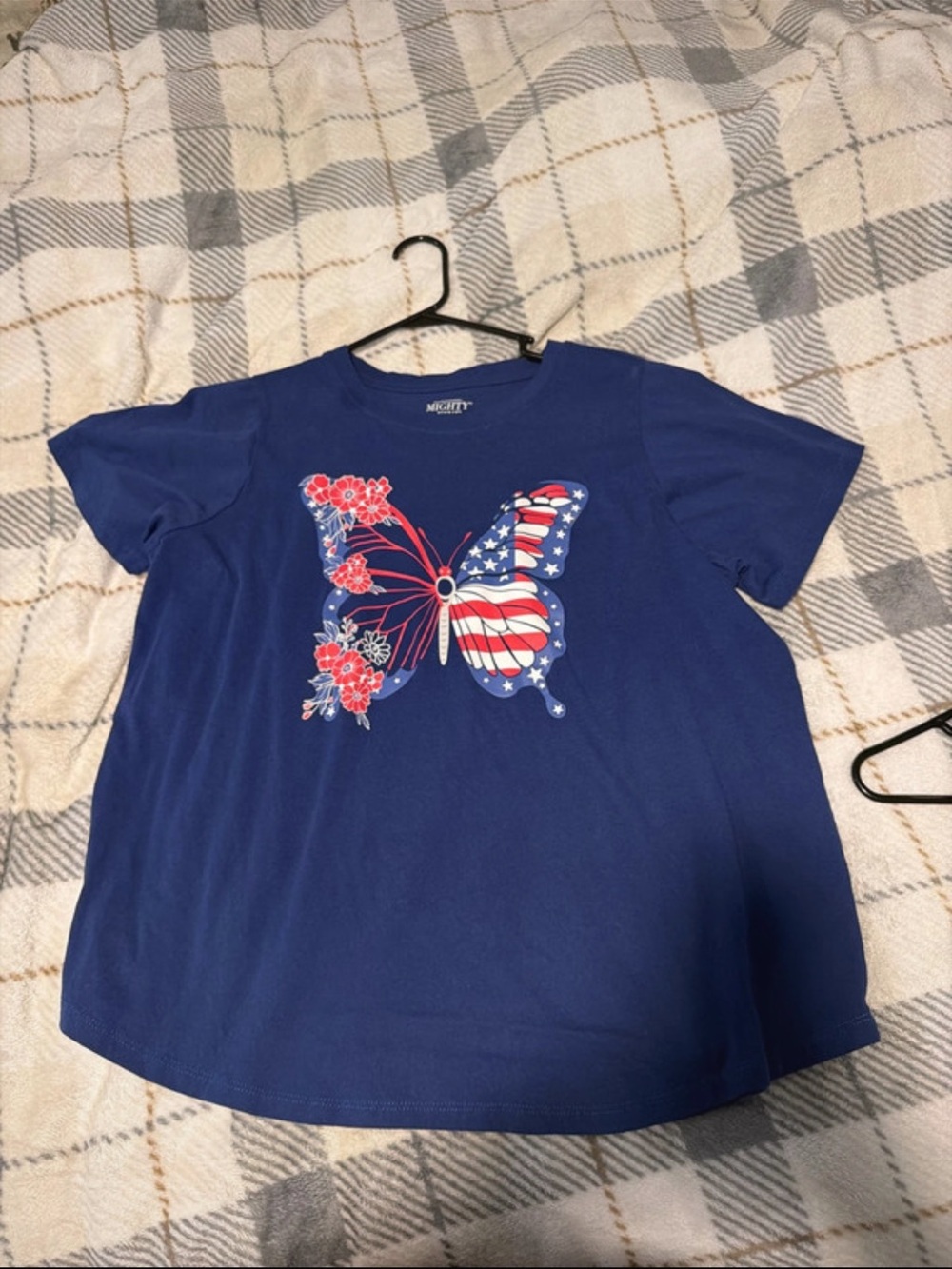 Blue Butterfly Flag Graphic Tee
